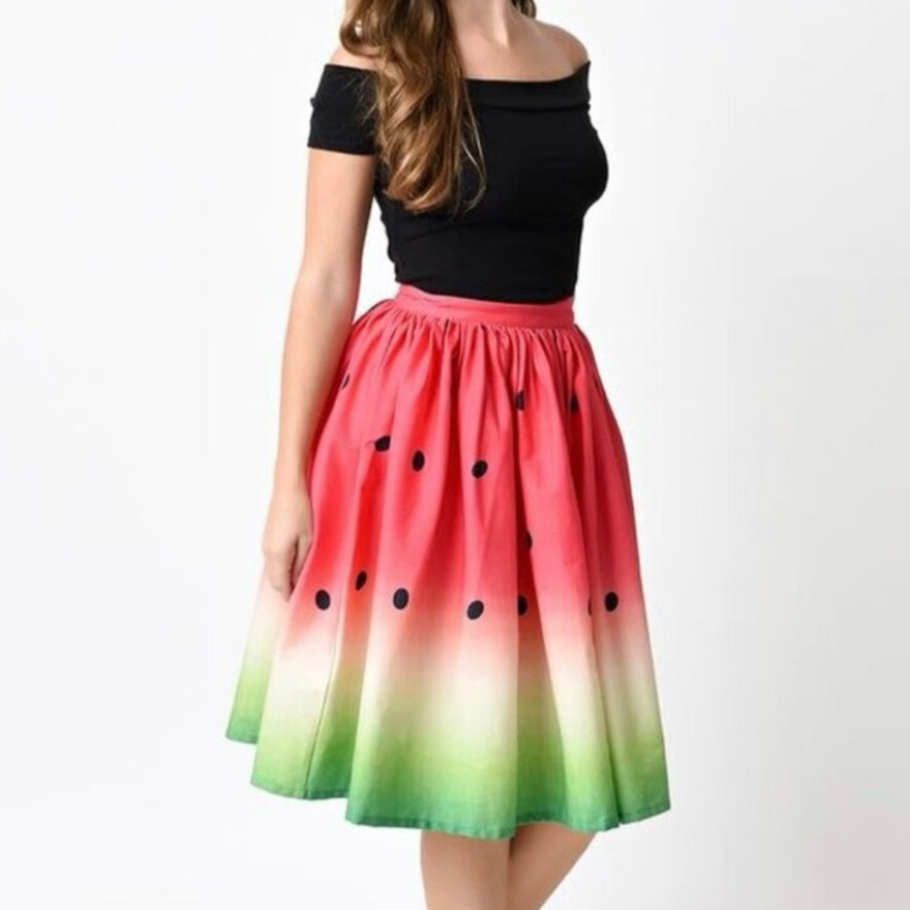 Unique Vintage Watermelon Skirt